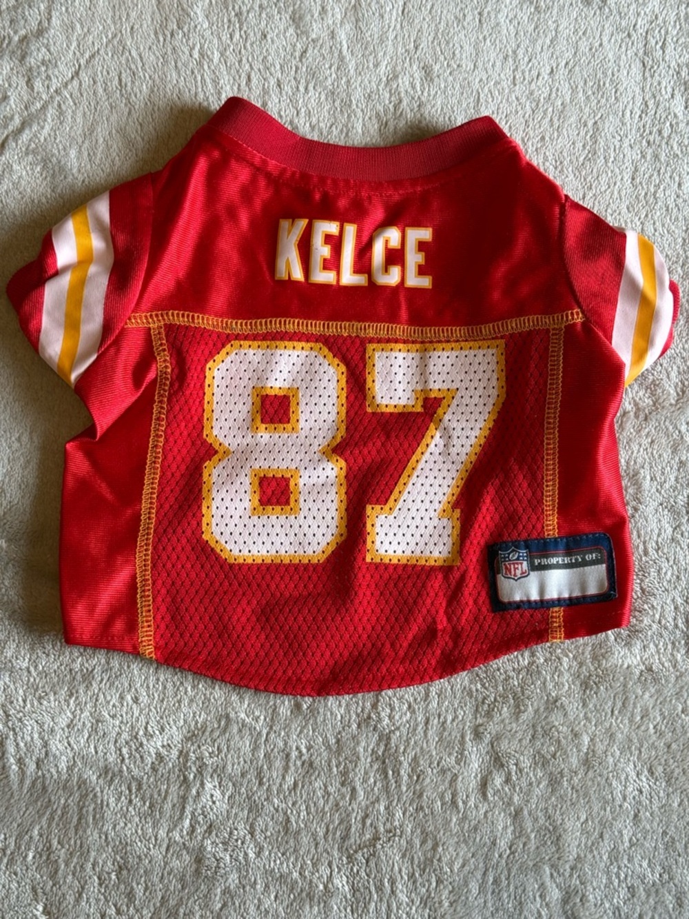 Kansas City Chiefs Travis Kelce #87 Small Dog Jersey NFL Official Pet Wear